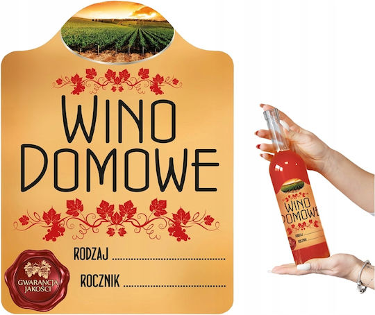 10x Etichetă Galbenă Vin De Casă Adezivă Mică