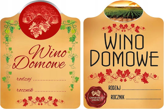 10x Etichetă Galbenă Vin De Casă Adezivă Mică