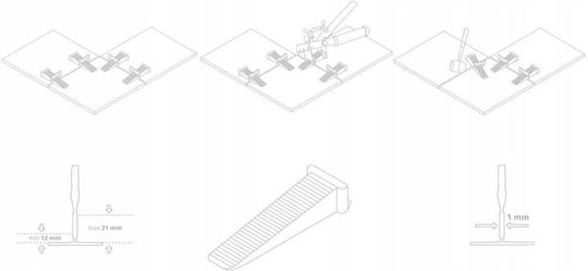 Kubala Smart Level Clips 1mm High 100pcs 1889