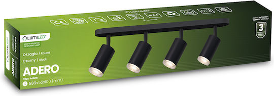 Lumiled Decken- und Wandleuchten mit 4 Spots in Schwarz Farbe