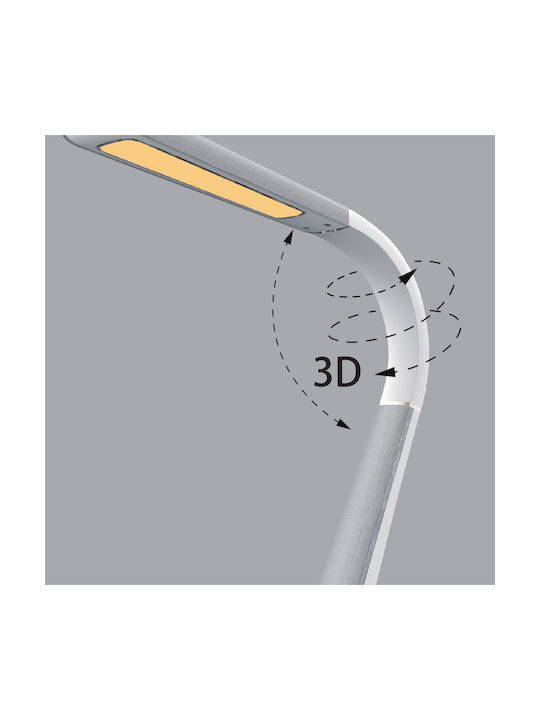 Cct 3000k-4000k-6000k Ip20 LED Настолна лампа за бюро в Сребрист Цвят