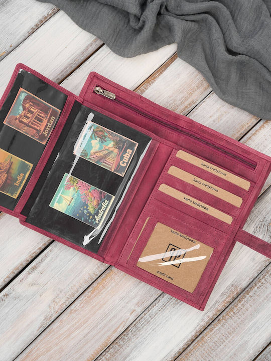 Large Leather Women's Wallet with RFID Pink