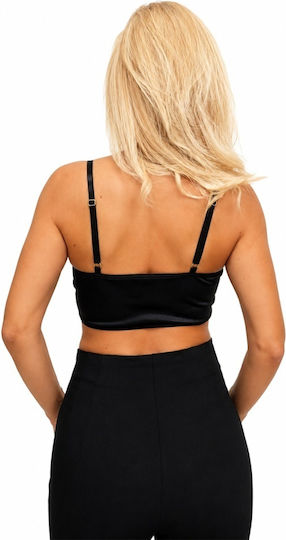 Satin Corset Eumipa Lace Asymmetric Cut Black Size S M