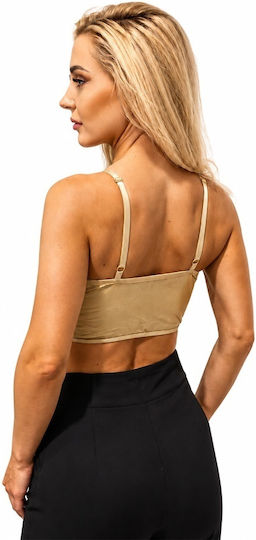 Corset Din Satin Eumipa Dantelă Croială Asimetrică Bronz Mărimea S M