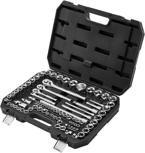 Vevor Socket Set 86 Pieces 9.5 & 6.4 & 12.7 mm Socket Driver SAE Metric Mechanic Tool Set Screwdriver Accessories Storage Case Alloy Steel Cr-v Car Repair