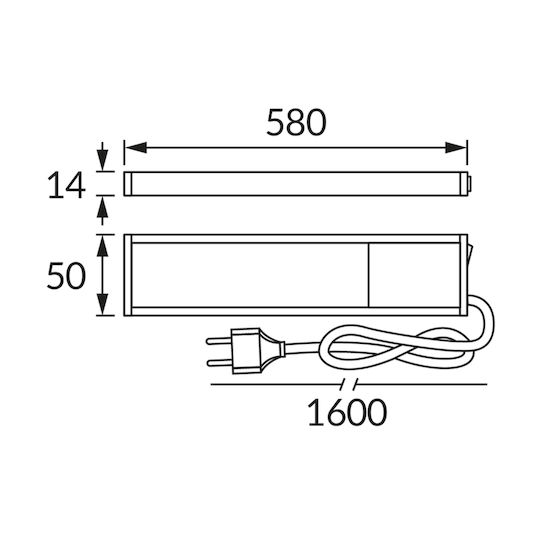 Ideus LED Commercial Linear Ceiling Light 10W Natural White IP20 58cm