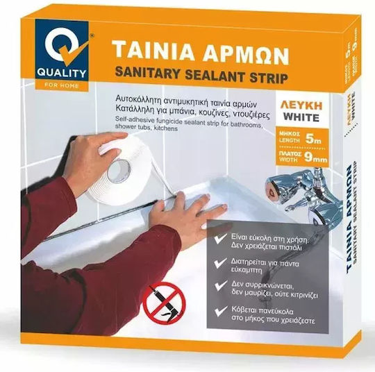 Quality For You Bandă De Izolare A Armonilor 9mm x 5m Albă