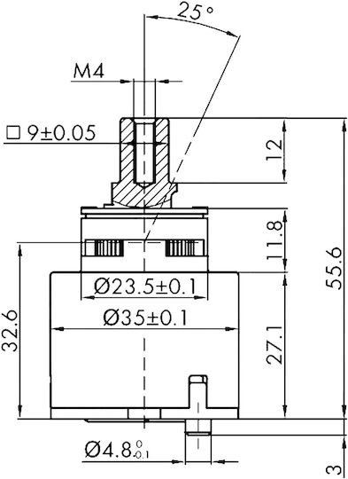 K35a F35 2 Keramischer Batteriemechanismus Φ35 8-1-5540