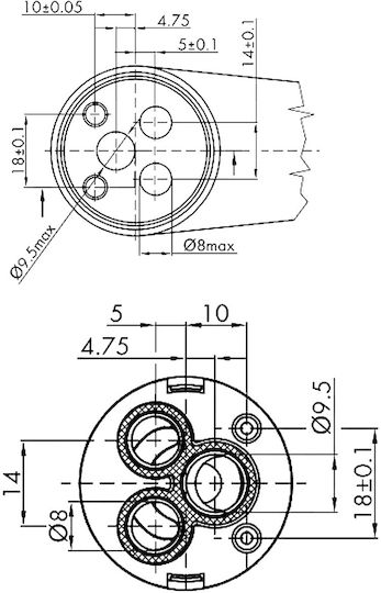 K35a F35 2 Keramischer Batteriemechanismus Φ35 8-1-5540