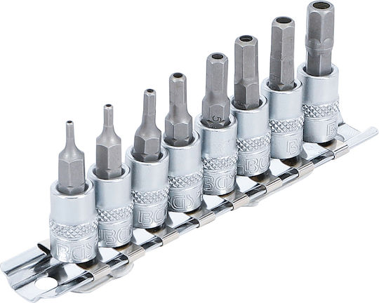 BGS Technic Bit-Stecknüsse mit Bits Allen und Antriebsvierkant 1/4'' Set 8Stück