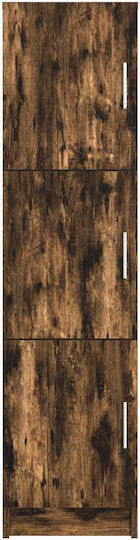 Living Room Display Cabinet Made of Particle Board in Smoky Oak Color 31.5x32x124cm