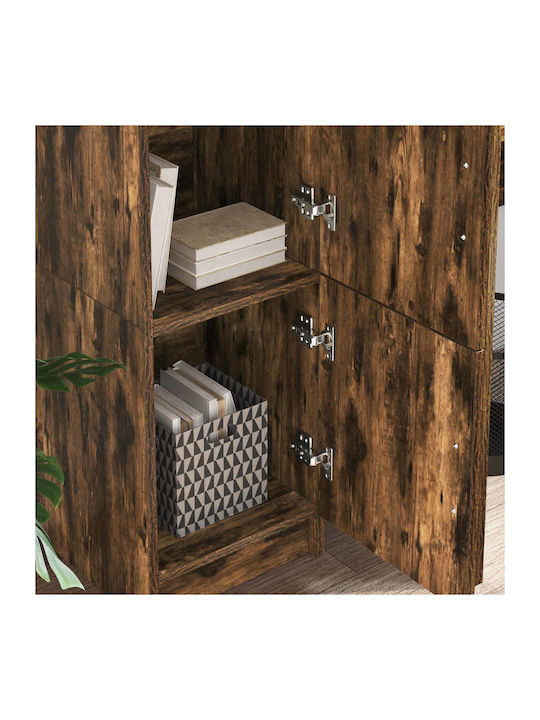 vidaXL Wohnzimmer Vitrine aus Spanplatte Rauch Eiche 31.5x32x124cm