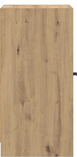 Living Room Display Cabinet Made of Particle Board Oak 35x37x76cm
