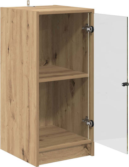 Living Room Display Cabinet Made of Particle Board Oak 35x37x76cm