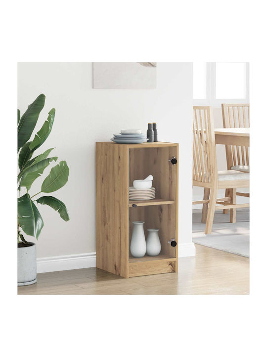 Living Room Display Cabinet Made of Particle Board Oak 35x37x76cm
