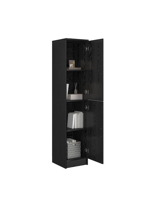 vidaXL Wohnzimmer Schrank aus Spanplatte Schwarz Eiche 35x39x168cm