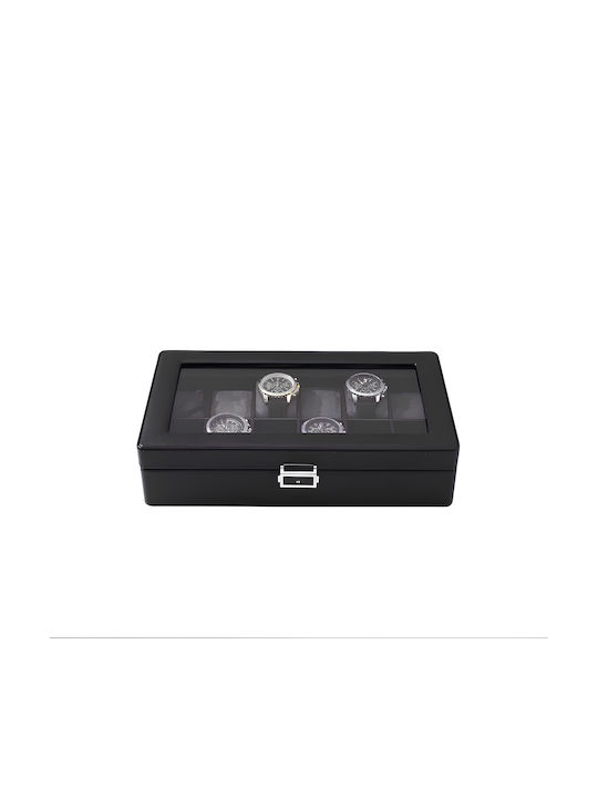 Resteq Uhrenbeweger & Etuis 12er Organizer Elegant Box mit Trennwänden und Transparenter Kappe