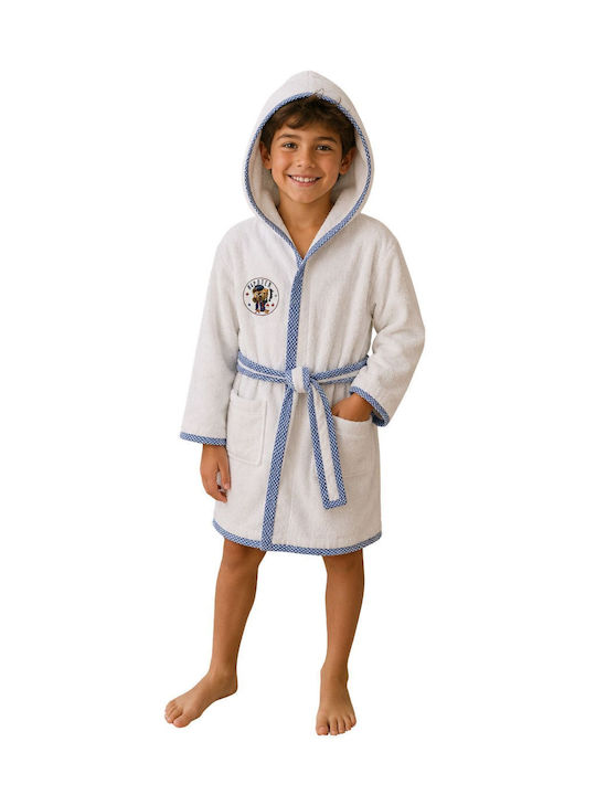 Elma Cocuk Kids Hooded Bathrobe Light Blue
