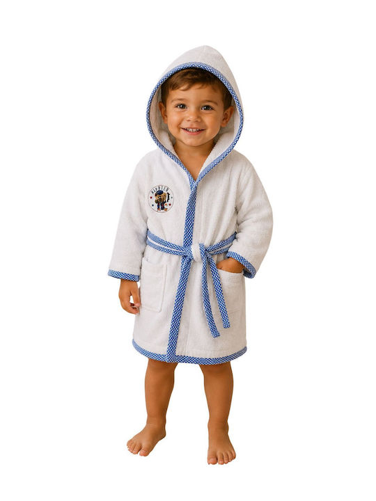 Elma Cocuk Kids Hooded Bathrobe Light Blue