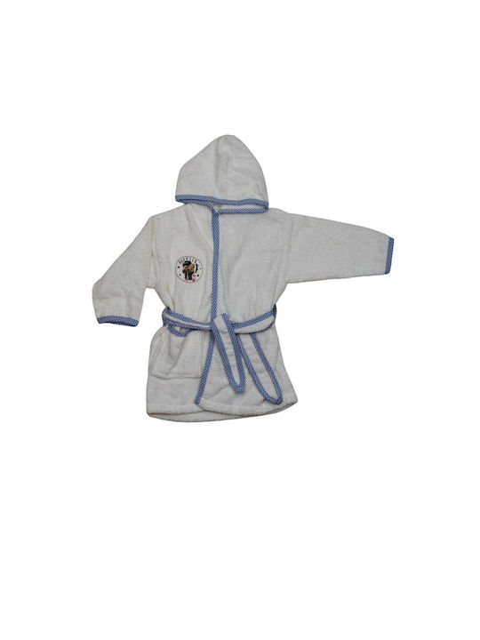 Elma Cocuk Kids Hooded Bathrobe Light Blue