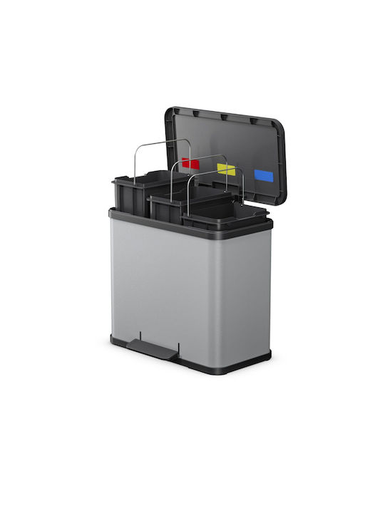 Hailo Waste Bin Waste made of Stainless Steel with Pedal Gray 9lt 1pcs