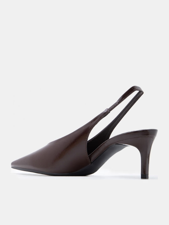 Pointed Toe Heels with Medium Brown Heel