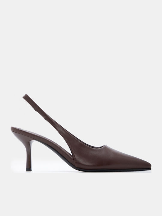 Pointed Toe Heels With High Brown Heel