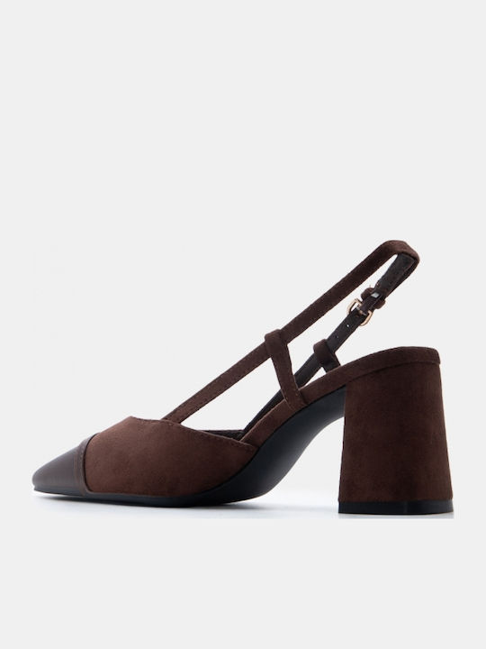 Pointed Toe Heels With Medium Brown Heel