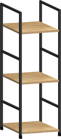 Етажерка Artemis-3080 Дъб 3 Рафтове 29,1x23,5x80см Черен Метален Скеле