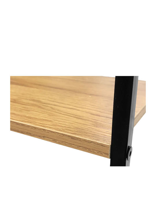 Bookcase Artemis-60144 Oak 5 Shelves 58.6x23.5x144cm Black Metal Frame