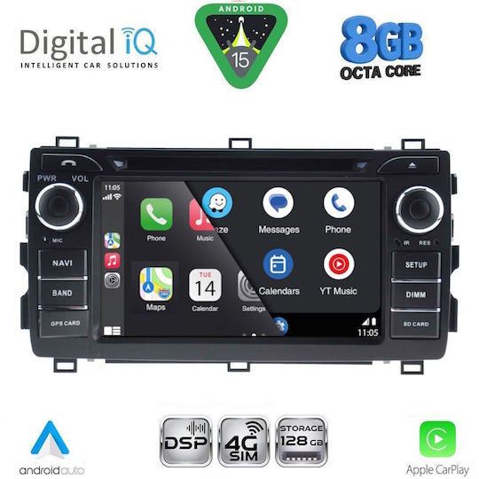 Digital IQ Автомобилна Аудио Система за Toyota Auris 2013-2015 (Bluetooth/USB/Вграден Wi-Fi/GPS) с Touch Screen 7"