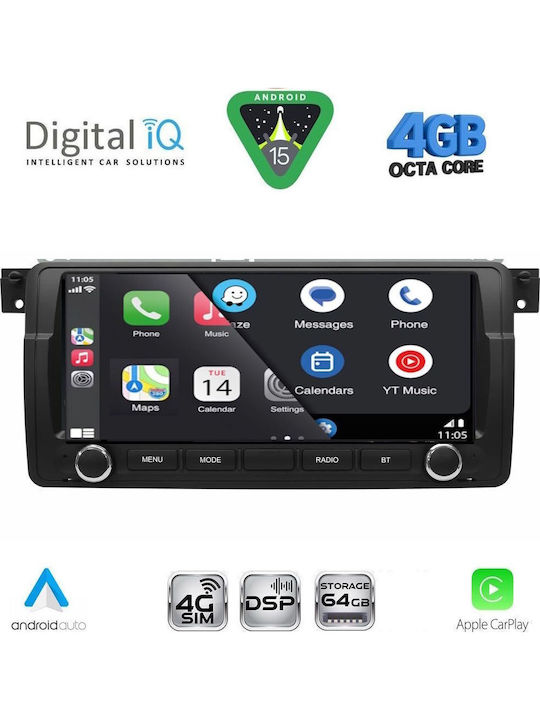 Digital IQ Auto-Audiosystem Für BMW E46 1998-2005 Bluetooth USB Eingebautes Wi-Fi GPS Apple CarPlay Android Auto Mit 8.8 Zoll Touchscreen DIGITAL IQ BLD 253 CPA