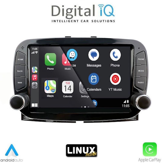 Digital IQ Автомобилна Аудио Система За Fiat 500 2016-2025 Bluetooth USB WiFi GPS С Touch Screen 7"
