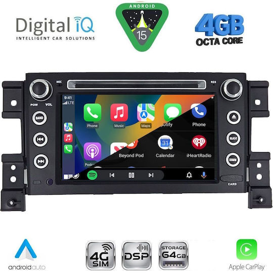 Digital IQ Автомобилна Аудио Система за Suzuki Grand Vitara 2005-2015 (Bluetooth/USB/WiFi/GPS/Apple CarPlay/Android Auto) с Touch Screen 7"