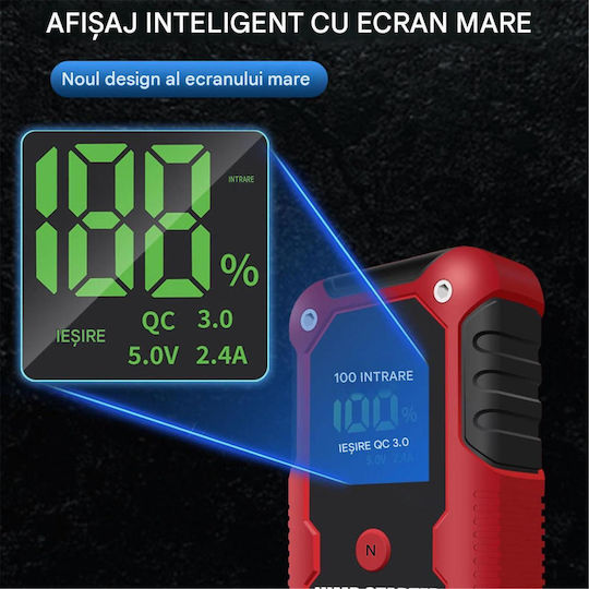 Q520 Pornitor Portabil pentru Baterie Auto și Motocicletă 2000A cu Power Bank / USB / Lanternă 12V