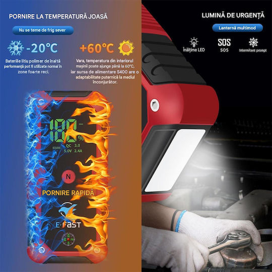 Q520 Pornitor Portabil pentru Baterie Auto și Motocicletă 2000A cu Power Bank / USB / Lanternă 12V