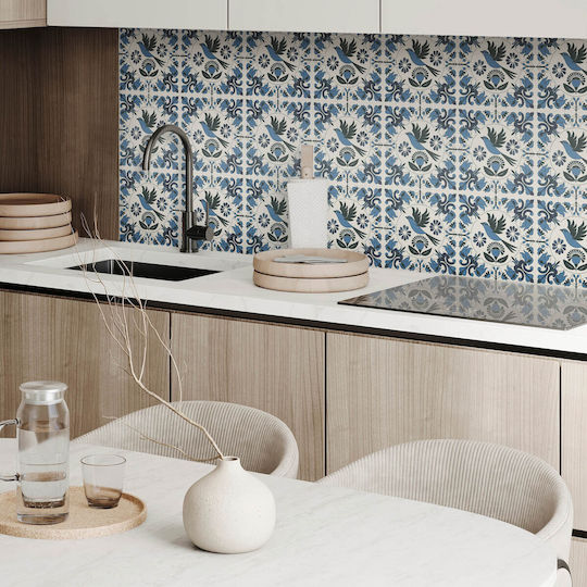 Vinyl Tile Set Kitchen Motif Bird Flower Pattern 20x20x20 Cm