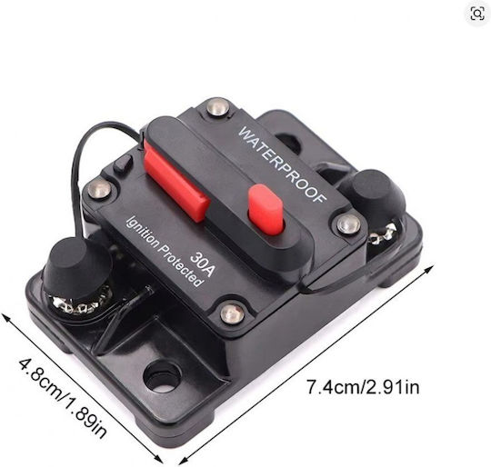 Automatic Circuit Breaker Switch 30a Waterproof Manual Reset Battery Electric 12–48v 62-45535