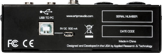 ART Pro Audio USBMix 4 Analog Mixer 4.0 Channels / 2 XLR Inputs
