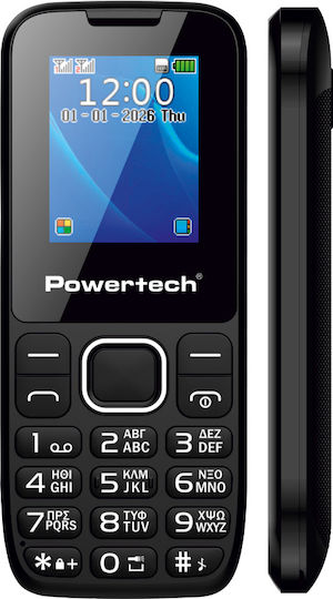 Powertech Milly Small III with Camera Dual SIM Button Mobile Phone (Greek Menu) Black