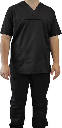 Fabrik Unisex Medizinischer Hose & Bluse Set Schwarz MARK846 Schwarz