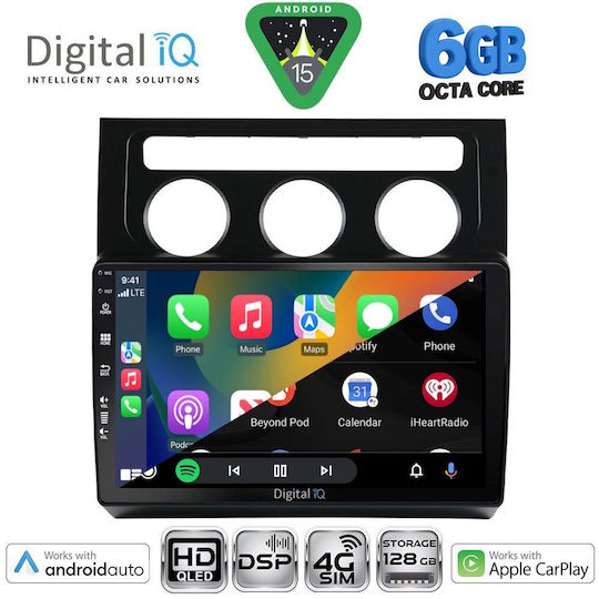 Digital IQ Автомобилна Аудио Система За Volkswagen Touran 2003-2010 С Clima (Bluetooth/USB/WiFi/GPS/Apple CarPlay/Android Auto) С Touch Screen 10"