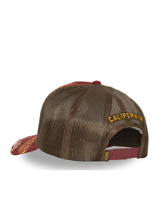 Кафява тъмночервена камионджийска шапка Von Dutch