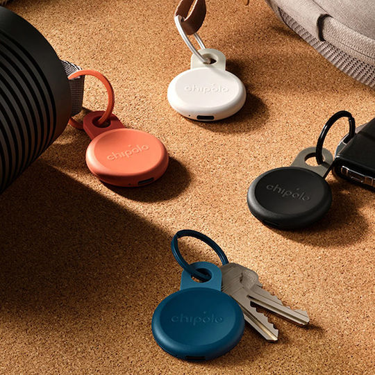 Chipolo Loop Apple Find My & Google Find Hub Kohle/Schwarz/Navy/Koralle 4Stücke mit Smartphone-Tracker Wiederaufladbare Batterie