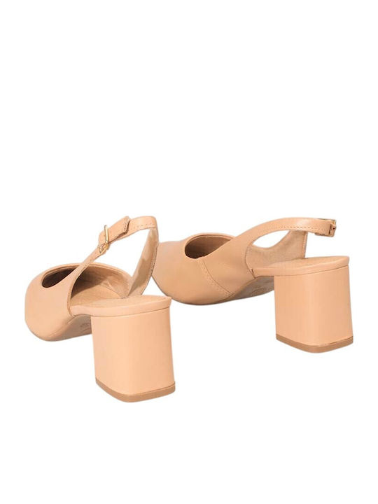 Pantofi Cu Toc Cu Barete Bej