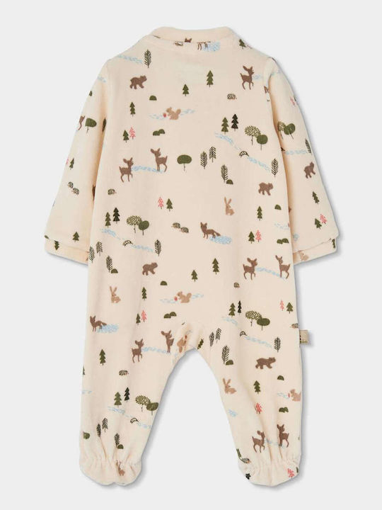 Boboli Samt Baby-Strampler Beige