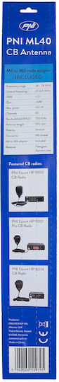 PNI Ml40 Autoantenne CB Dach 57cm Ohne Kabel & Basis 100w Fiberglas Gewinde M6 Adapter M5