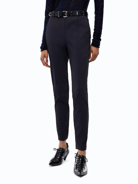 Women's Fabric Trousers in Skinny Fit Dark Blue