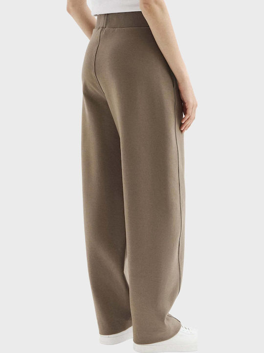 Damen Reißverschluss Hose Hellbraun