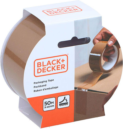 Black & Decker Ταινία Συσκευασίας 48mm x 50m σε Μαύρο Χρώμα